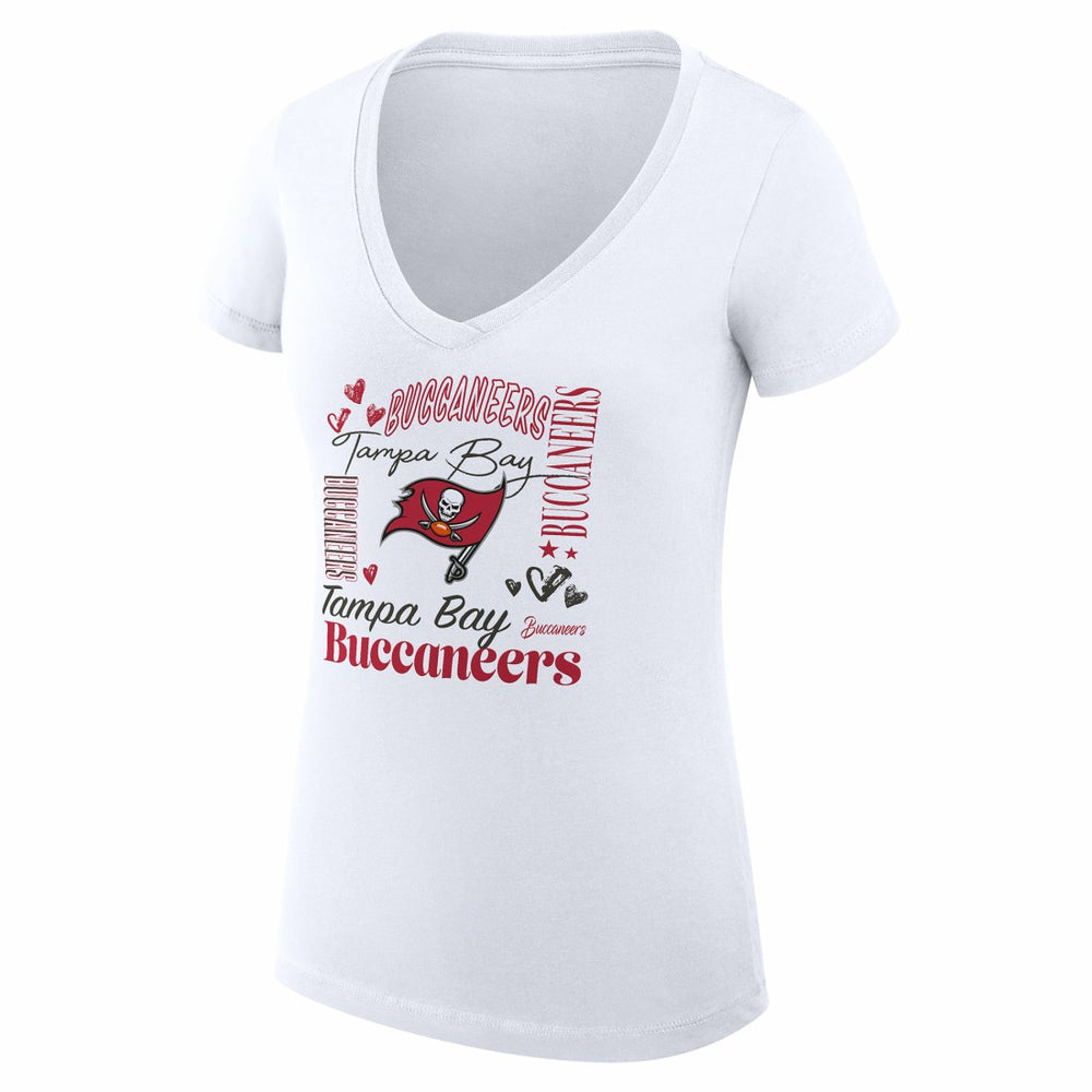 Tampa Bay Buccaneers  G-III 4Her by Carl Banks Women's Super-Slim Fit Lightweight Collage Team V-Neck T-Shirt