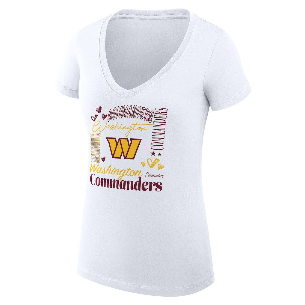 Washington Commanders  G-III 4Her by Carl Banks Women's Super-Slim Fit Lightweight Collage Team V-Neck T-Shirt