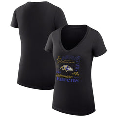 Baltimore Ravens  G-III 4Her by Carl Banks Women's Super-Slim Fit Lightweight Collage Team V-Neck T-Shirt