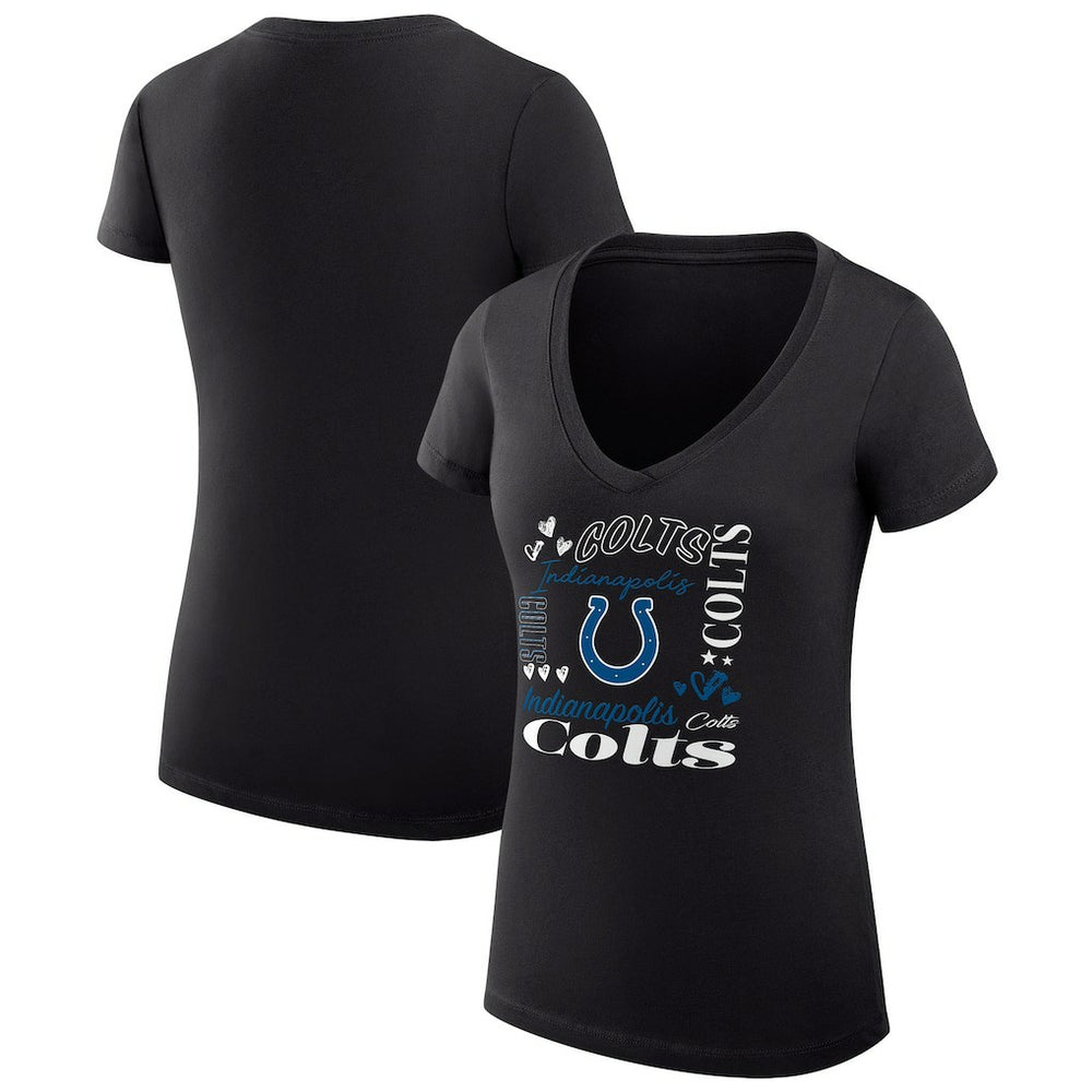 Indianapolis Colts  G-III 4Her by Carl Banks Women's Super-Slim Fit Lightweight Collage Team V-Neck T-Shirt
