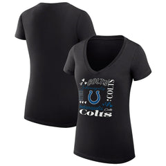Indianapolis Colts  G-III 4Her by Carl Banks Women's Super-Slim Fit Lightweight Collage Team V-Neck T-Shirt