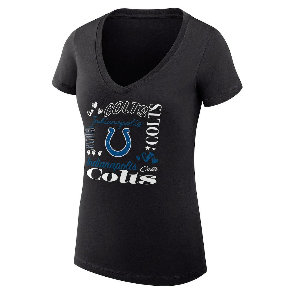 Indianapolis Colts  G-III 4Her by Carl Banks Women's Super-Slim Fit Lightweight Collage Team V-Neck T-Shirt