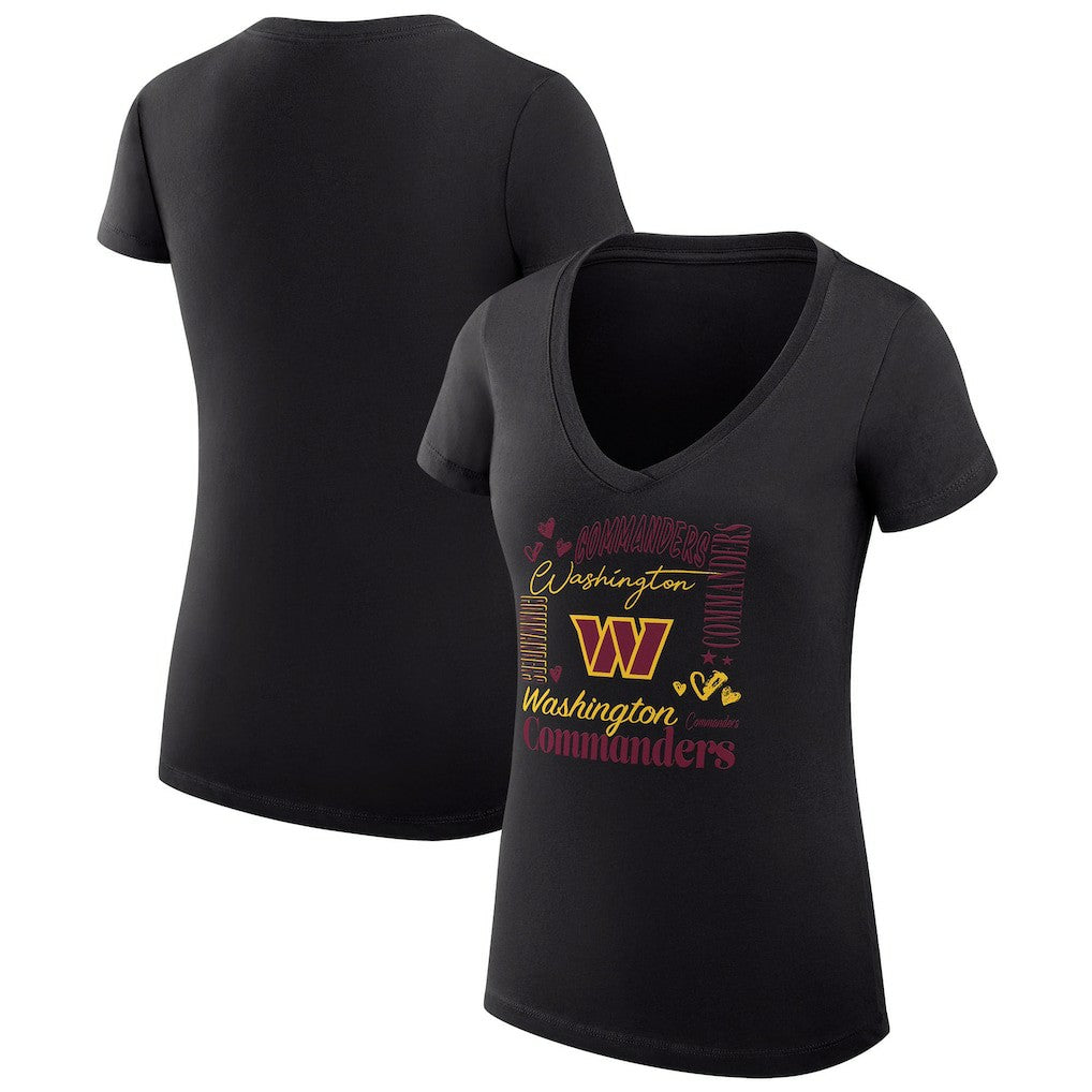 Washington Commanders  G-III 4Her by Carl Banks Women's Super-Slim Fit Lightweight Collage Team V-Neck T-Shirt