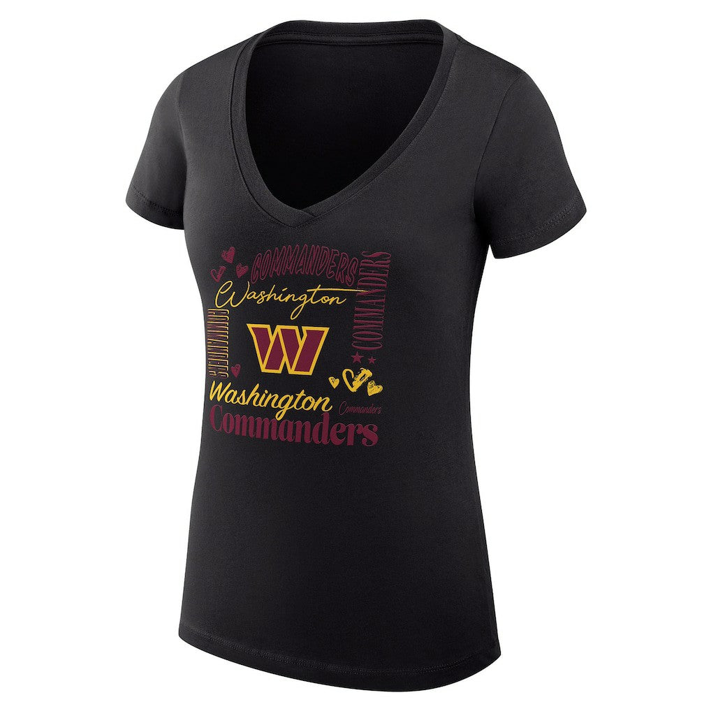 Washington Commanders  G-III 4Her by Carl Banks Women's Super-Slim Fit Lightweight Collage Team V-Neck T-Shirt