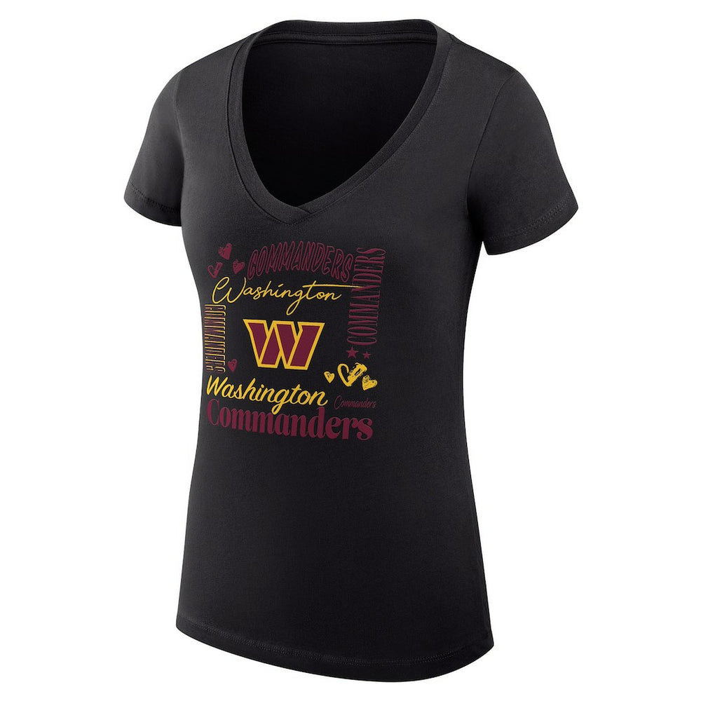 Washington Commanders  G-III 4Her by Carl Banks Women's Super-Slim Fit Lightweight Collage Team V-Neck T-Shirt