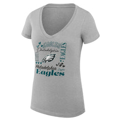 Philadelphia Eagles  G-III 4Her by Carl Banks Women's Super-Slim Fit Lightweight Collage Team V-Neck T-Shirt