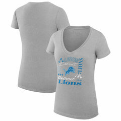 Detroit Lions  G-III 4Her by Carl Banks Women's Super-Slim Fit Lightweight Collage Team V-Neck T-Shirt