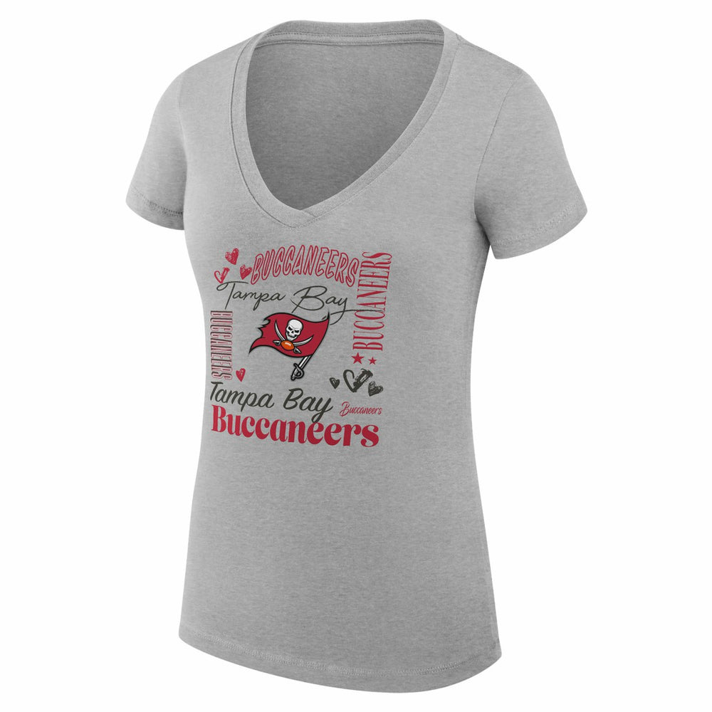 Tampa Bay Buccaneers  G-III 4Her by Carl Banks Women's Super-Slim Fit Lightweight Collage Team V-Neck T-Shirt