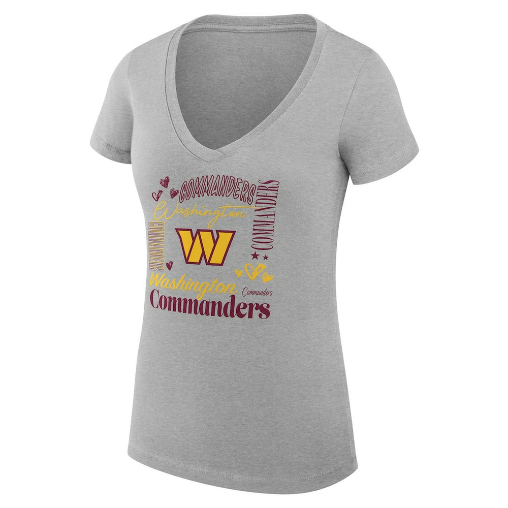 Washington Commanders  G-III 4Her by Carl Banks Women's Super-Slim Fit Lightweight Collage Team V-Neck T-Shirt