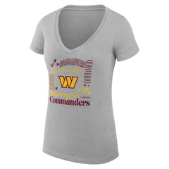 Washington Commanders  G-III 4Her by Carl Banks Women's Super-Slim Fit Lightweight Collage Team V-Neck T-Shirt