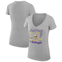 Minnesota Vikings  G-III 4Her by Carl Banks Women's Super-Slim Fit Lightweight Collage Team V-Neck T-Shirt