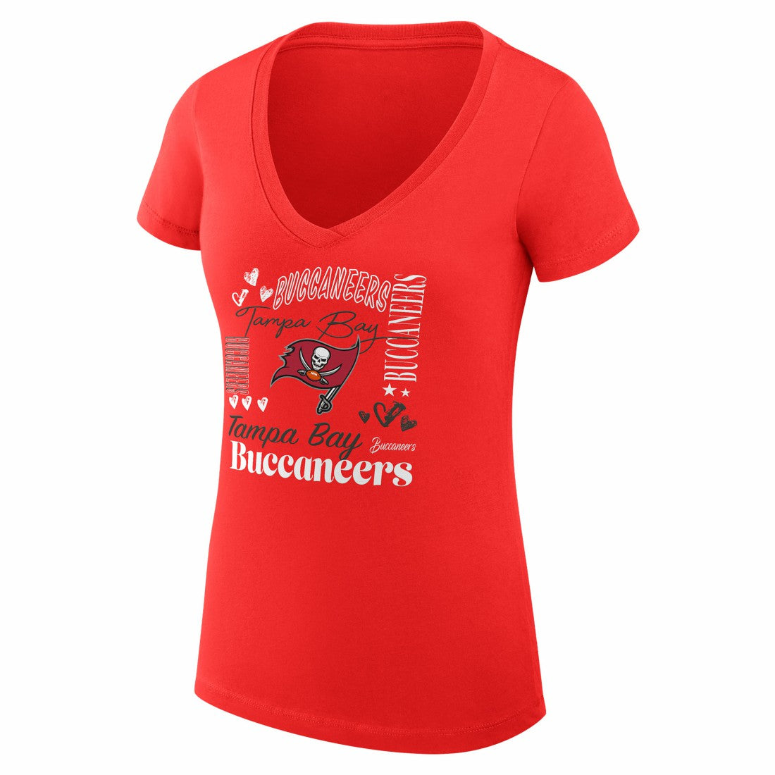 Tampa Bay Buccaneers  G-III 4Her by Carl Banks Women's Super-Slim Fit Lightweight Collage Team V-Neck T-Shirt