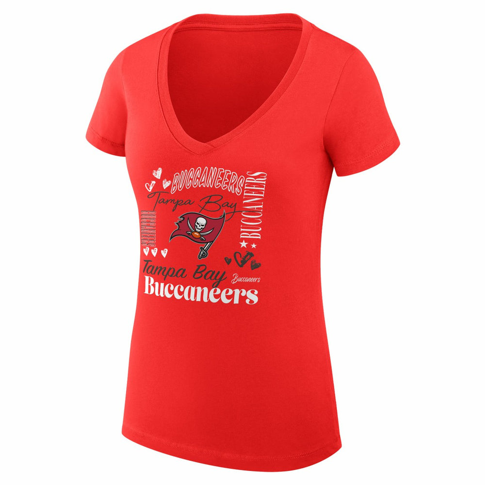 Tampa Bay Buccaneers  G-III 4Her by Carl Banks Women's Super-Slim Fit Lightweight Collage Team V-Neck T-Shirt