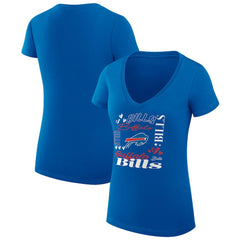 Buffalo Bills  G-III 4Her by Carl Banks Women's Super-Slim Fit Lightweight Collage Team V-Neck T-Shirt