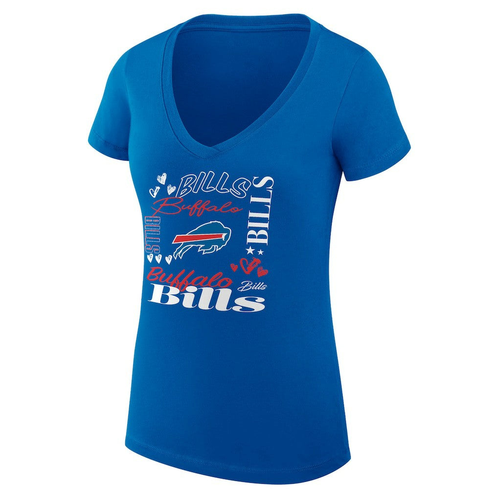 Buffalo Bills  G-III 4Her by Carl Banks Women's Super-Slim Fit Lightweight Collage Team V-Neck T-Shirt