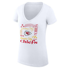 Kansas City Chiefs  G-III 4Her by Carl Banks Women's Super-Slim Fit Lightweight Collage Team V-Neck T-Shirt