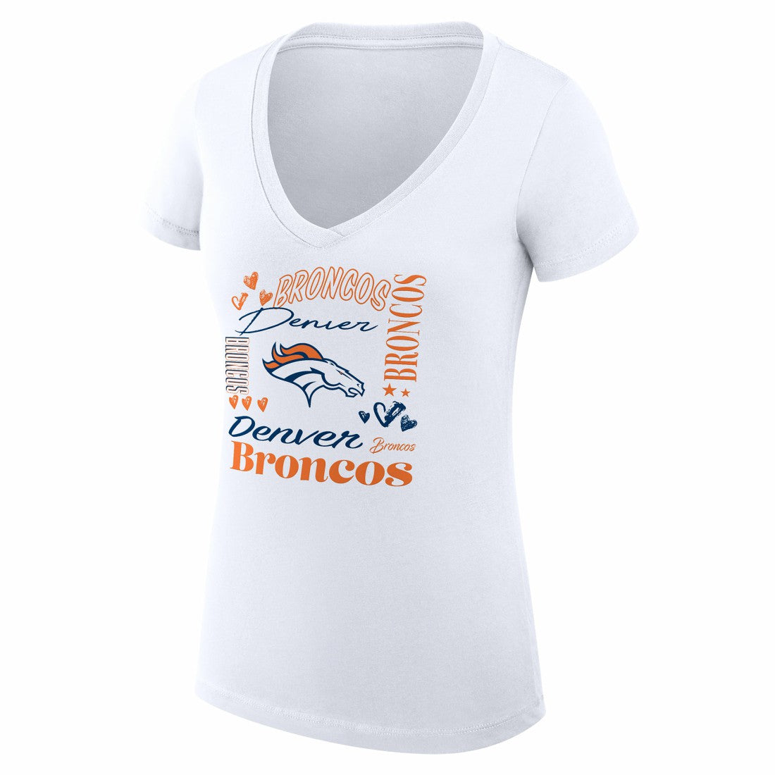 Denver Broncos  G-III 4Her by Carl Banks Women's Super-Slim Fit Lightweight Collage Team V-Neck T-Shirt