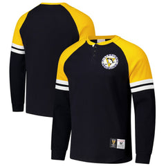 Pittsburgh Penguins Mitchell & Ness Thermal Henley Long Sleeve T-Shirt Online