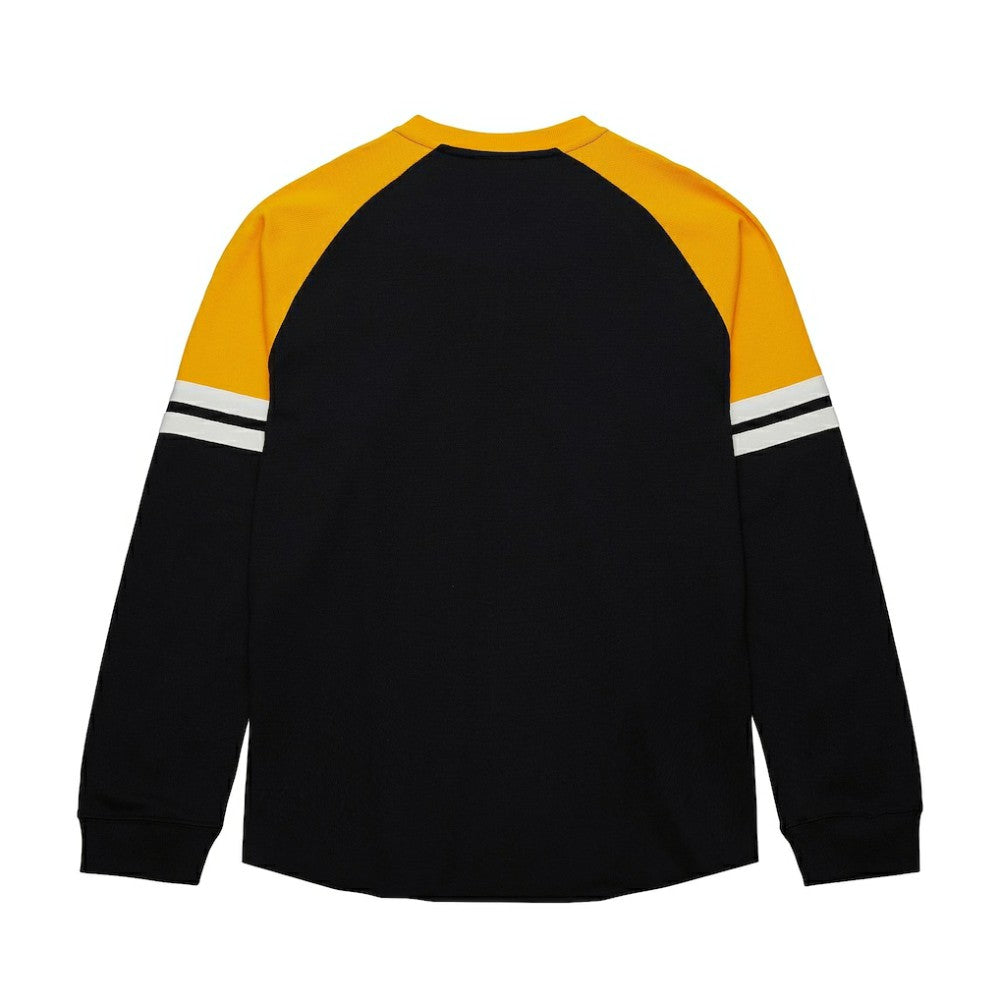 Boston Bruins Mitchell & Ness Thermal Henley Long Sleeve T-Shirt Outlet