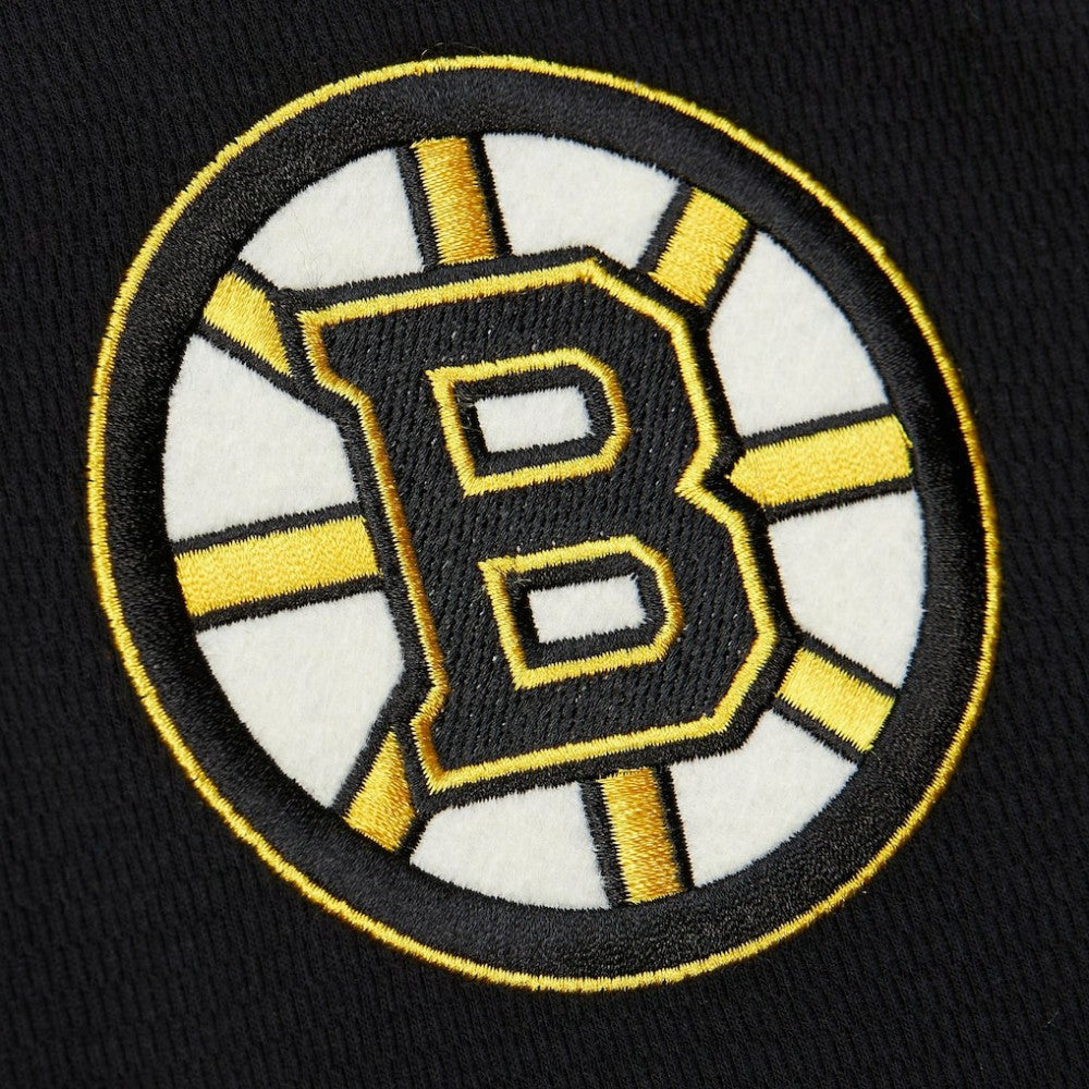 Boston Bruins Mitchell & Ness Thermal Henley Long Sleeve T-Shirt Outlet