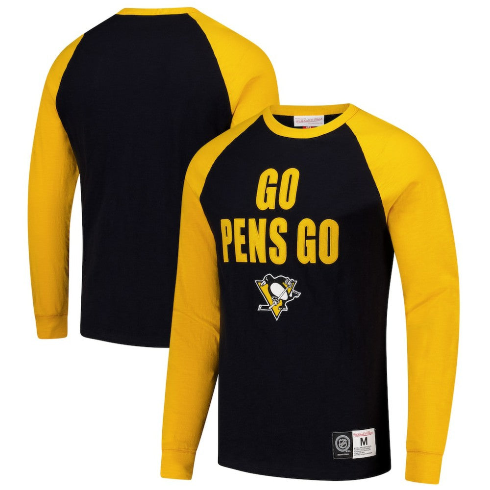 Pittsburgh Penguins Mitchell & Ness Legendary Slub Raglan Long Sleeve T-Shirt Discount
