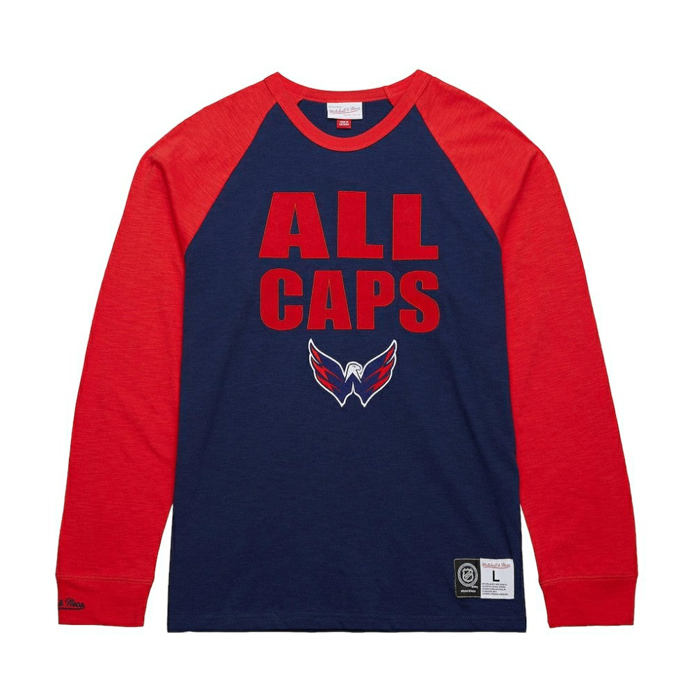 Washington Capitals Mitchell & Ness Legendary Slub Raglan Long Sleeve T-Shirt On Sale