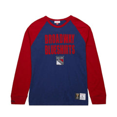 New York Rangers Mitchell & Ness Legendary Slub Raglan Long Sleeve T-Shirt On Sale