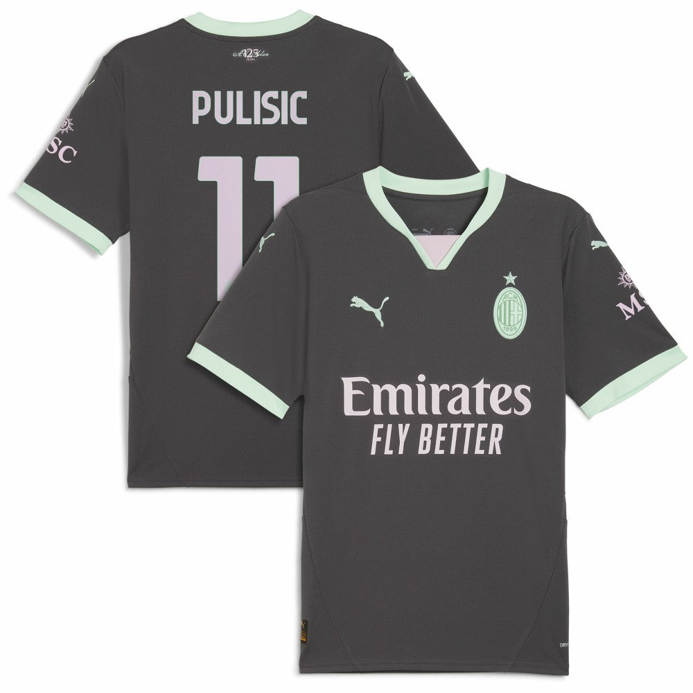 Christian Pulisic AC Milan 2024/25 Third Replica Player Jersey Charcoal - Puma