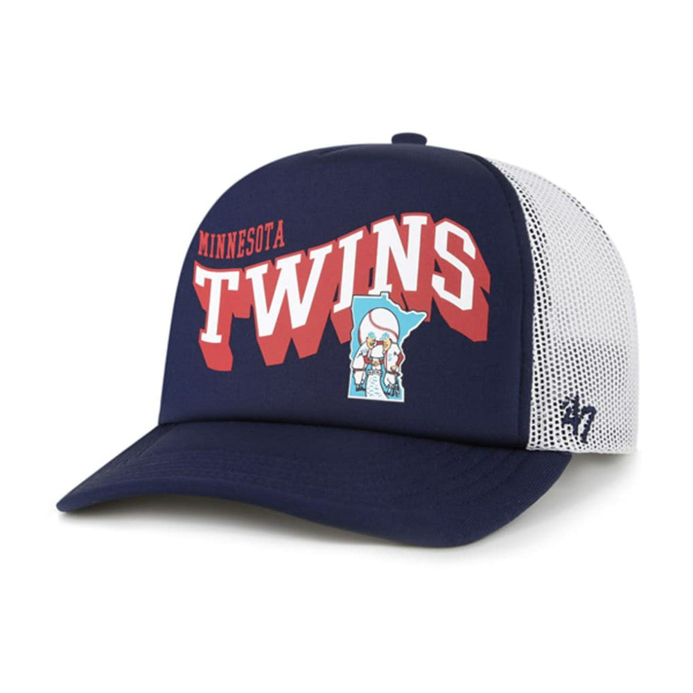 Minnesota Twins '47 Meander Foam Trucker Snapback Hat | MLB For sale