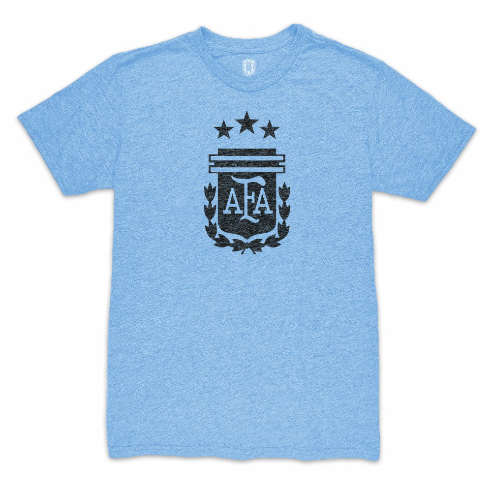Angel Di Maria Argentina National Team 1863FC Retro Player Tri-Blend T-Shirt Light Blue