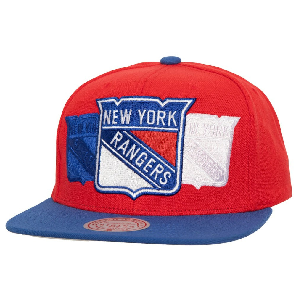 New York Rangers Mitchell & Ness Soul Triple Up Snapback Hat On Sale