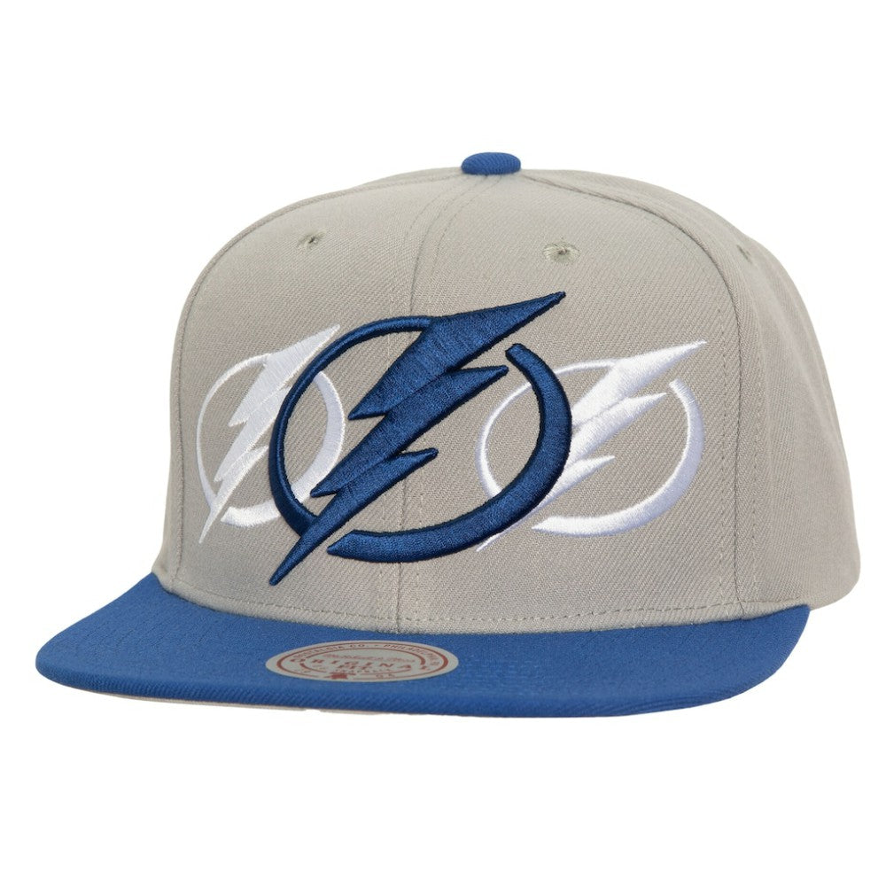 Tampa Bay Lightning Mitchell & Ness Soul Triple Up Snapback Hat Online