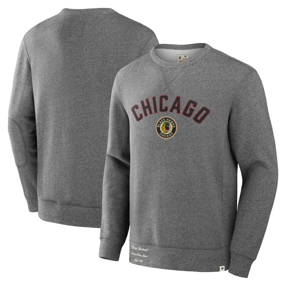 Chicago Blackhawks Fanatics Decades Collection Legendary Fleece Pullover Sweatshirt Discount