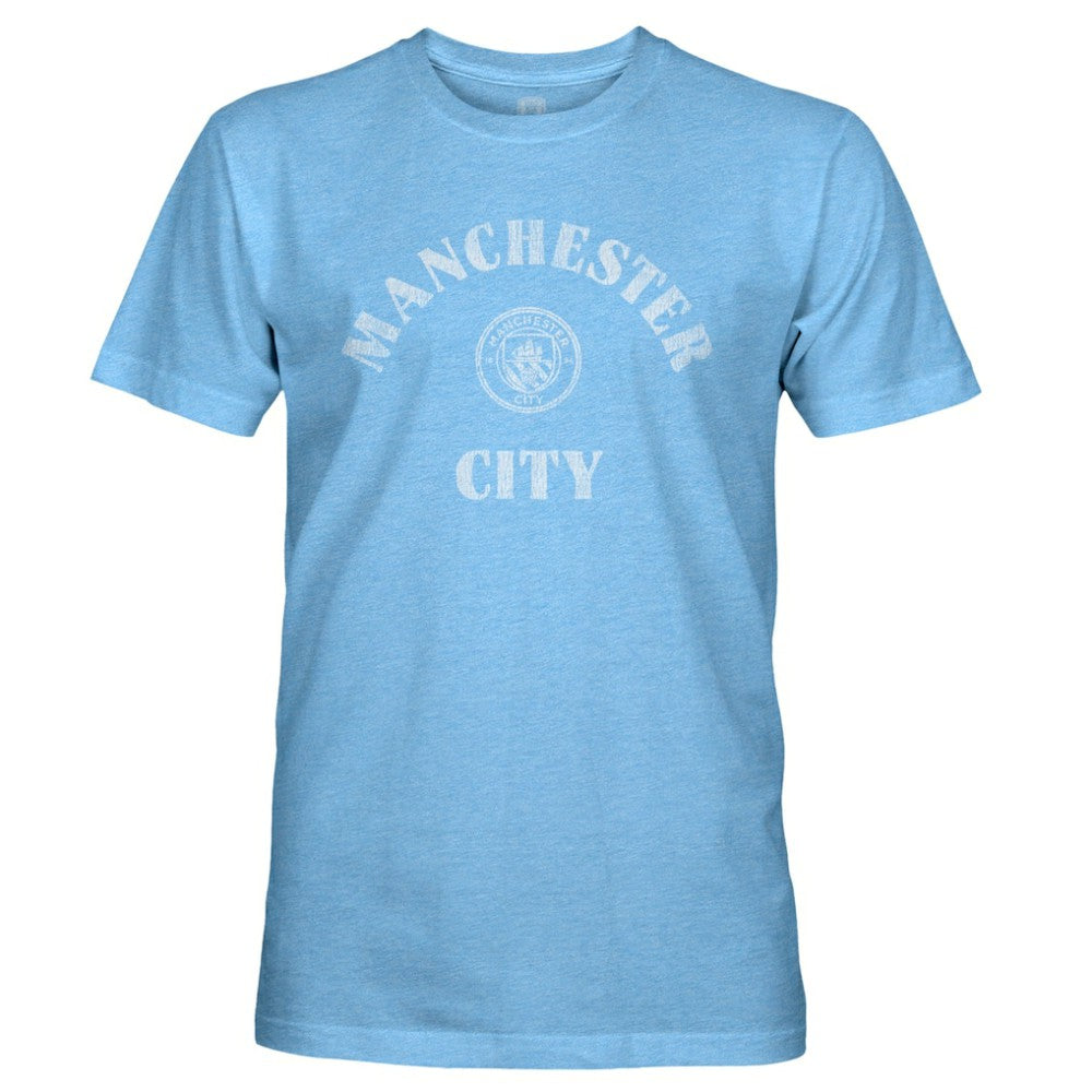 Manchester City 1863FC Team Arch Retro Tri-Blend T-Shirt Sky Blue