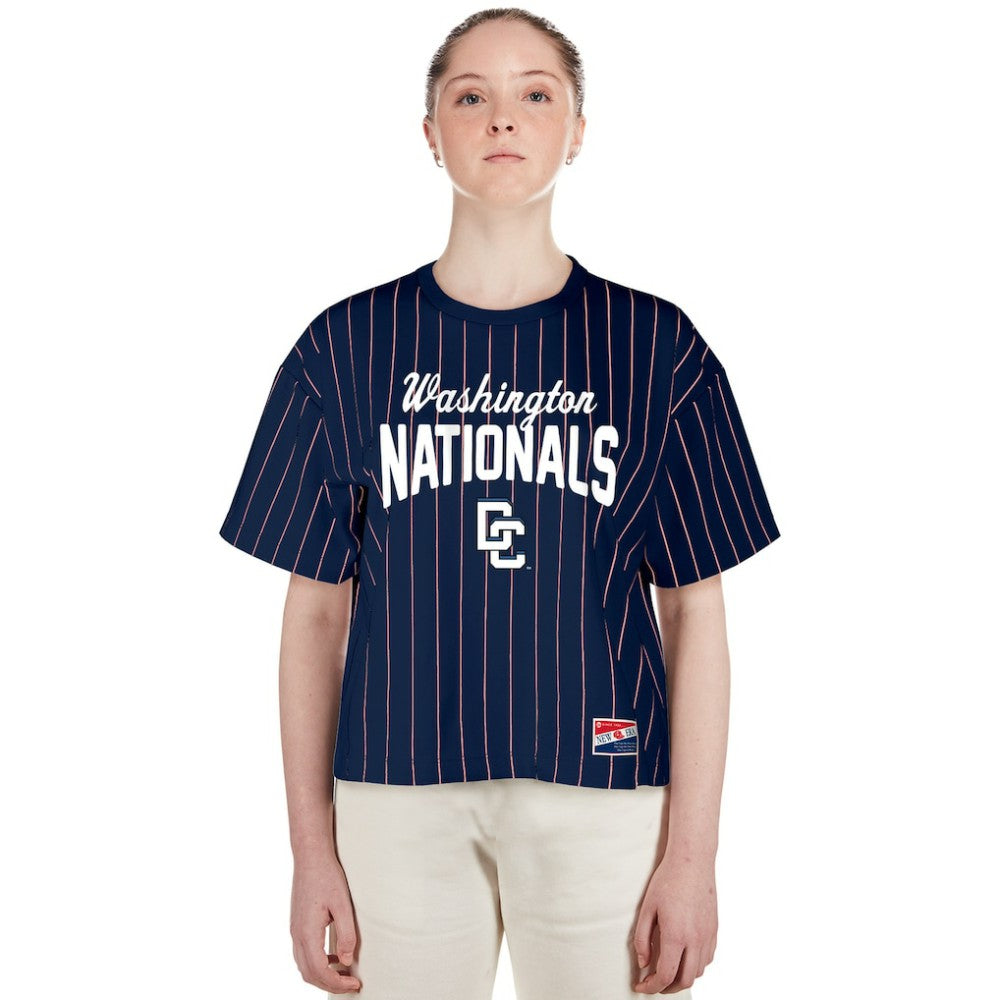 Washington Nationals New Era Women's 2025 City Connect Pinstripe T-Shirt | MLB For sale