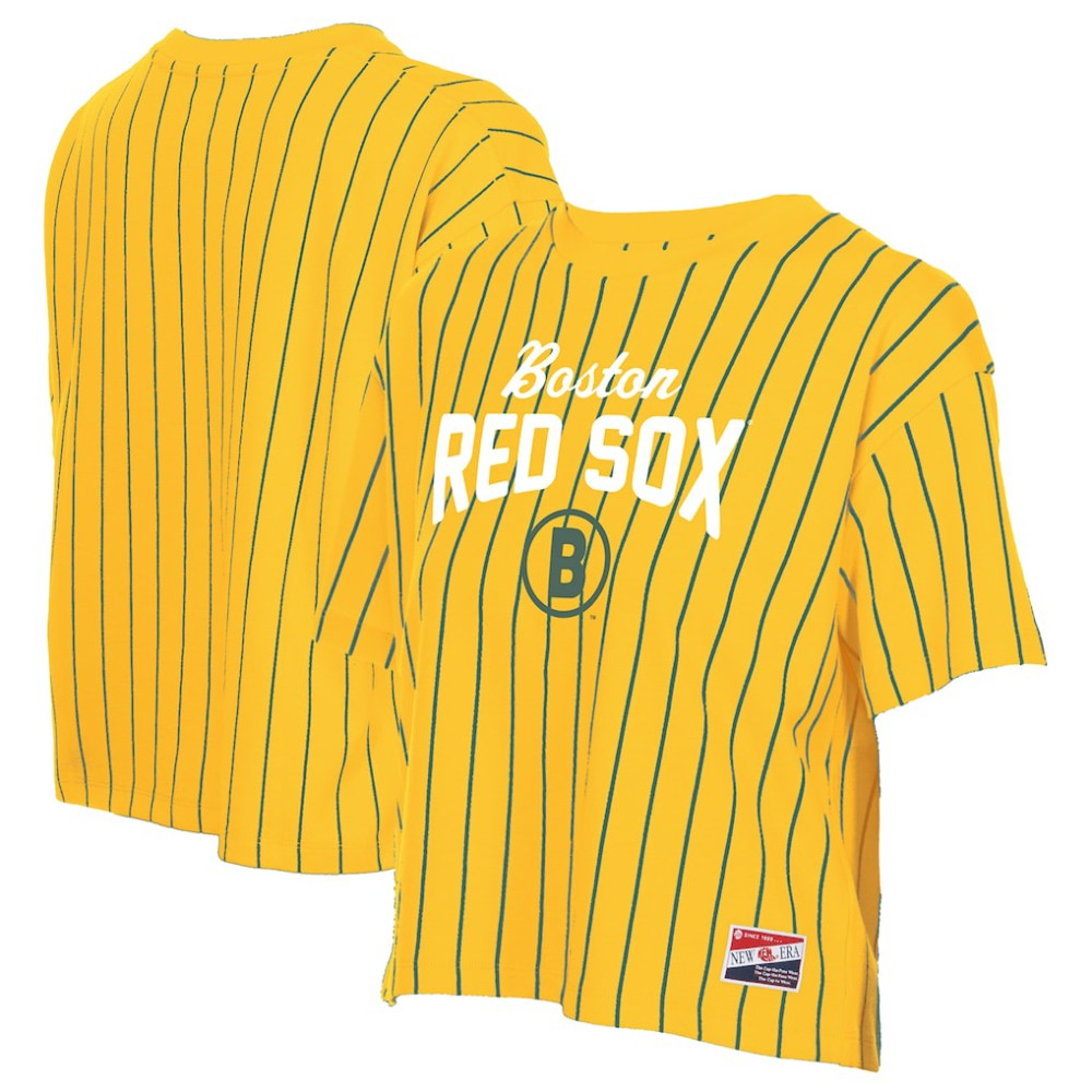 Boston Red Sox New Era Women's 2025 City Connect Pinstripe T-Shirt | MLB New