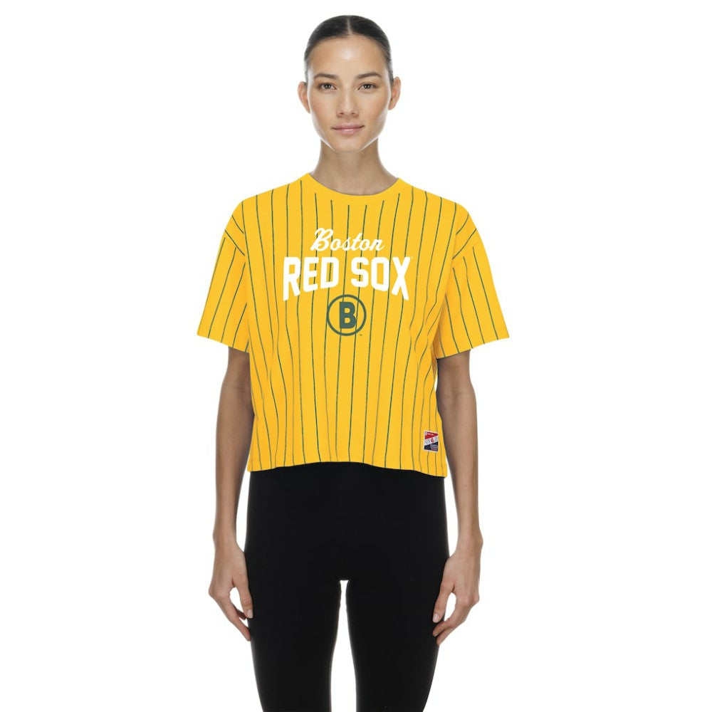 Boston Red Sox New Era Women's 2025 City Connect Pinstripe T-Shirt | MLB New