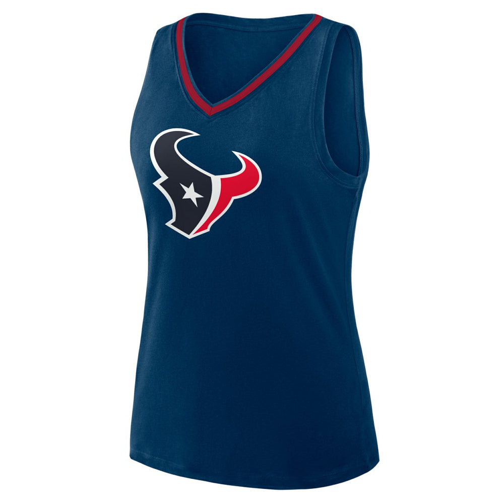 Houston Texans  Logo Athletic Women's Plus Size Stellar Win V-Neck Tank Top
