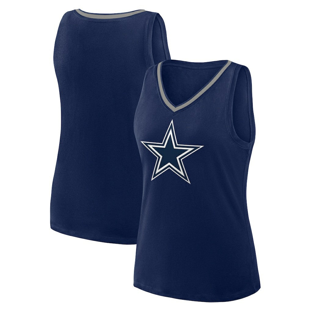 Dallas Cowboys  Logo Athletic Women's Plus Size Stellar Win V-Neck Tank Top
