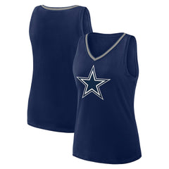 Dallas Cowboys  Logo Athletic Women's Plus Size Stellar Win V-Neck Tank Top