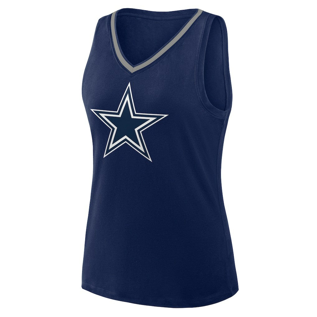 Dallas Cowboys  Logo Athletic Women's Plus Size Stellar Win V-Neck Tank Top