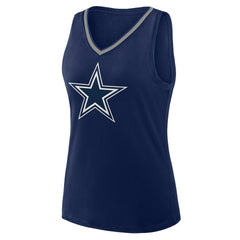 Dallas Cowboys  Logo Athletic Women's Plus Size Stellar Win V-Neck Tank Top