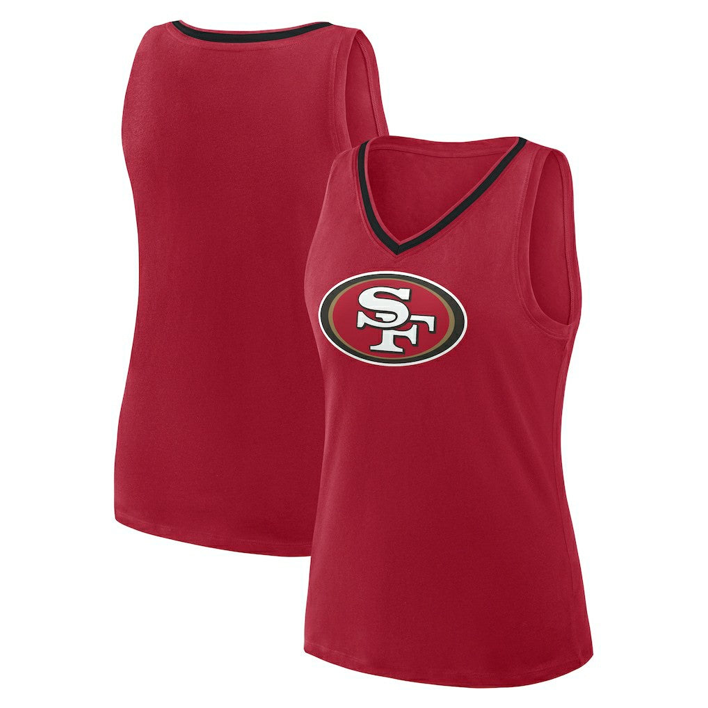 San Francisco 49ers  Logo Athletic Women's Plus Size Stellar Win V-Neck Tank Top