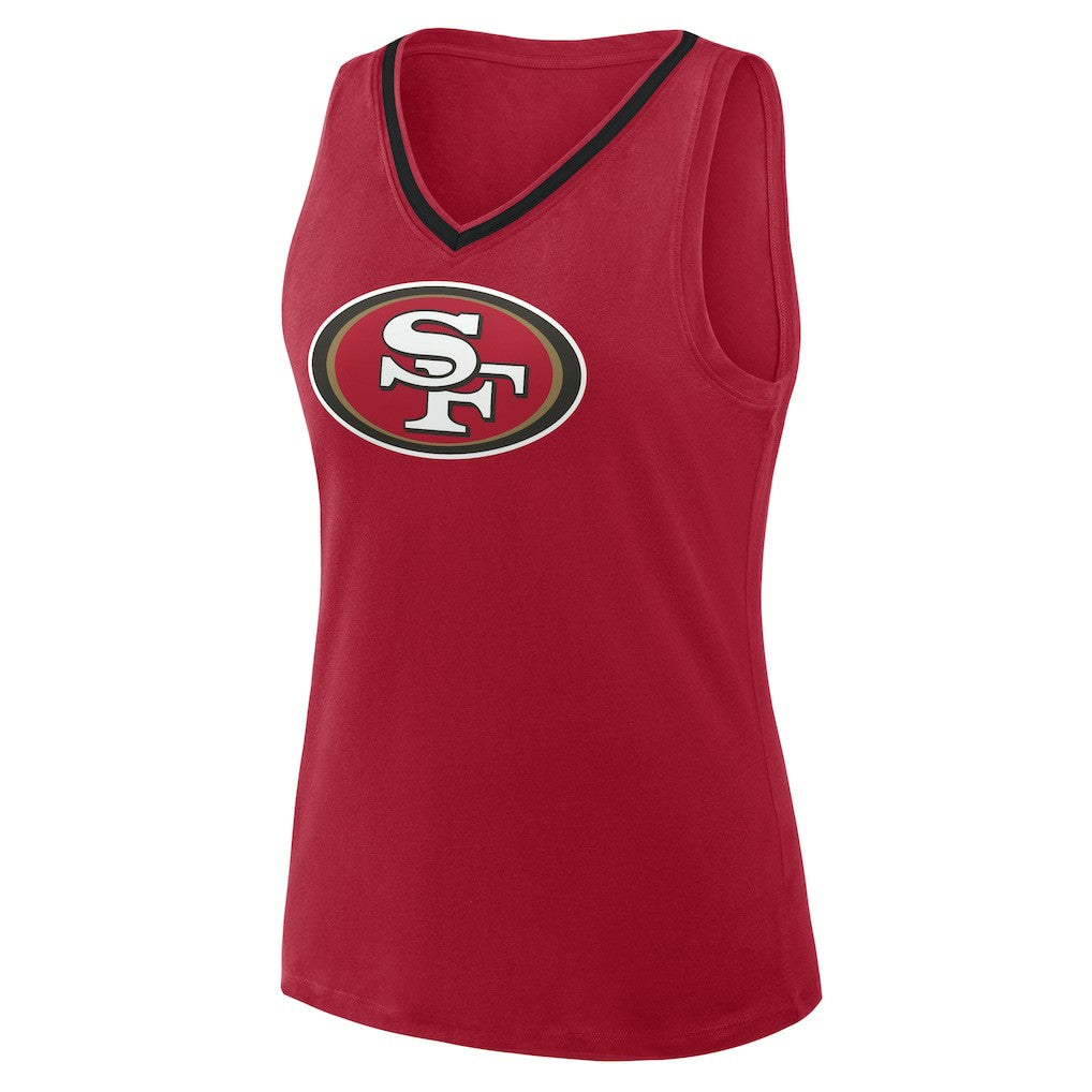 San Francisco 49ers  Logo Athletic Women's Plus Size Stellar Win V-Neck Tank Top