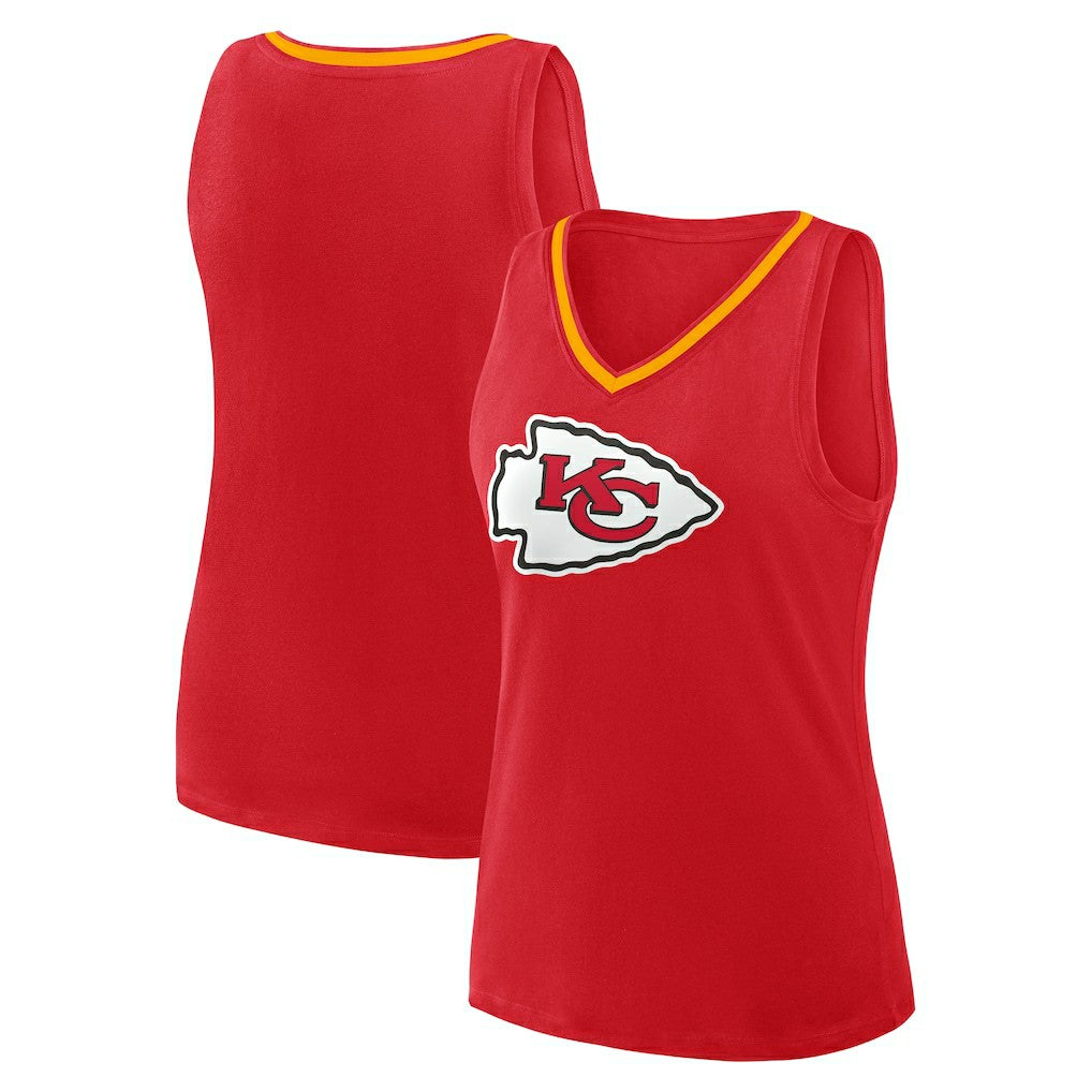 Kansas City Chiefs  Logo Athletic Women's Plus Size Stellar Win V-Neck Tank Top