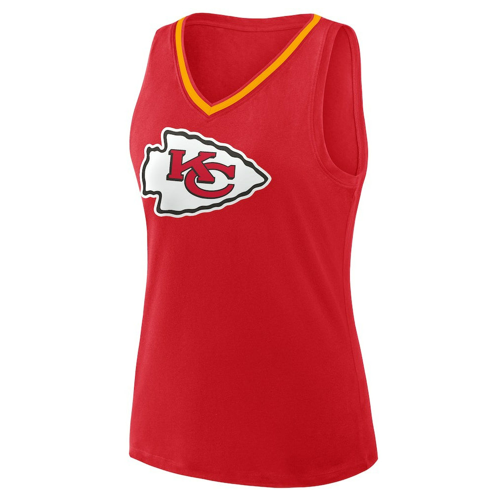 Kansas City Chiefs  Logo Athletic Women's Plus Size Stellar Win V-Neck Tank Top