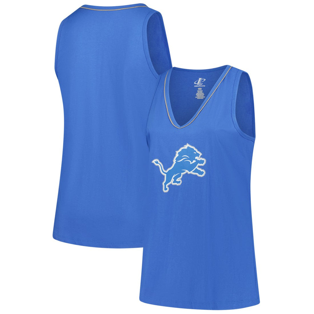 Detroit Lions  Logo Athletic Women's Plus Size Stellar Win V-Neck Tank Top
