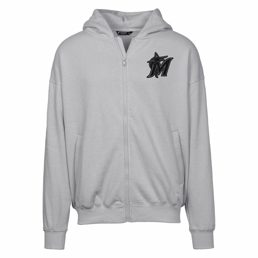 Miami Marlins Levelwear Uphill Abyssal Full-Zip Hoodie | MLB Discount