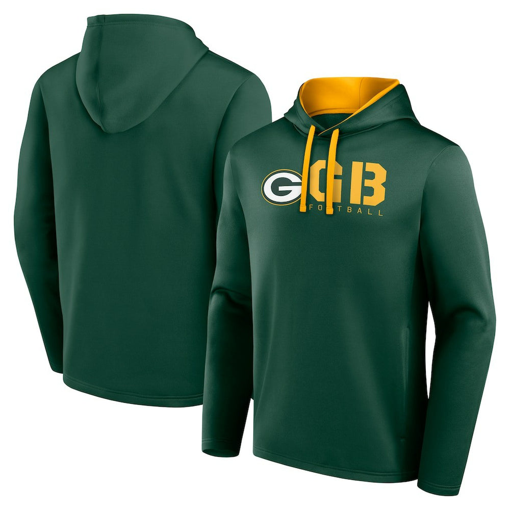 Green Bay Packers  Logo Athletic Head Start Pullover Hoodie