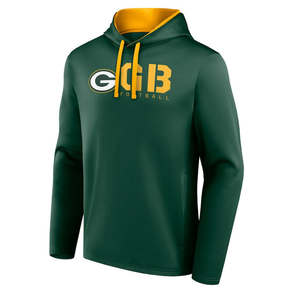 Green Bay Packers  Logo Athletic Head Start Pullover Hoodie